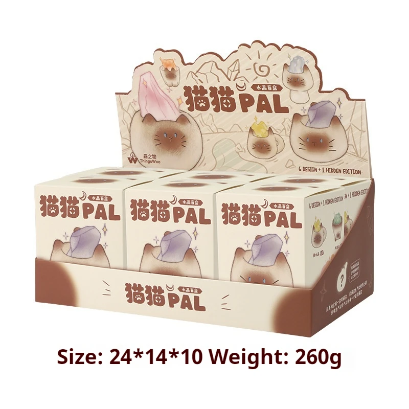 Neue süße Katze Kristall Serie Blind Box Harz Material Tier Design Desktop Ornament geheimnisvolle Box niedlichen Cartoon Home Dekoration