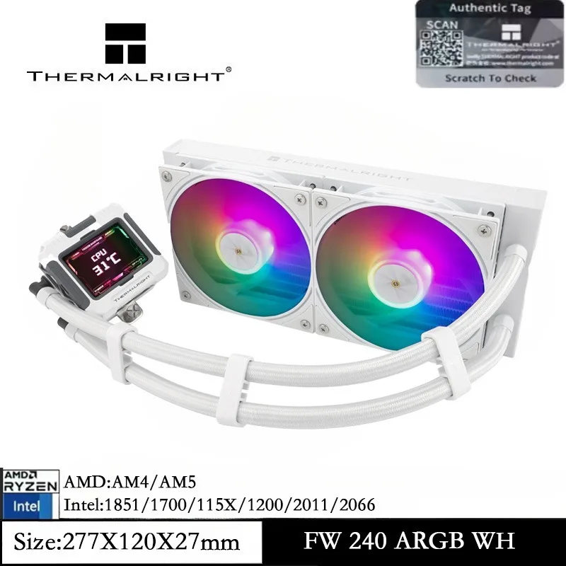 

Thermalright FROZEN WARFRAME 240 ARGB Liquid CPU Cooler with PWM Fan 2000RPM Water Cooler for AM5 AM4 Intel LGA 1851/115X/2011