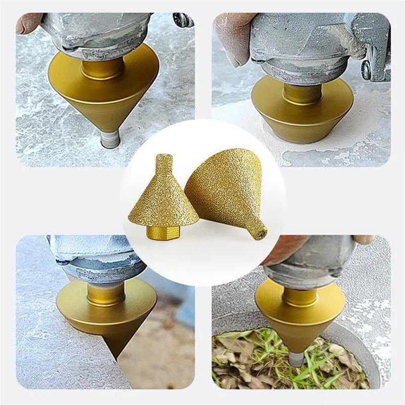 ABLL-Алмазное сверло для снятия фаски для угловых шлифовальных машин, сверла с зенковкой с резьбой 5/8 дюйма, сверло для алмазной конусной плитки