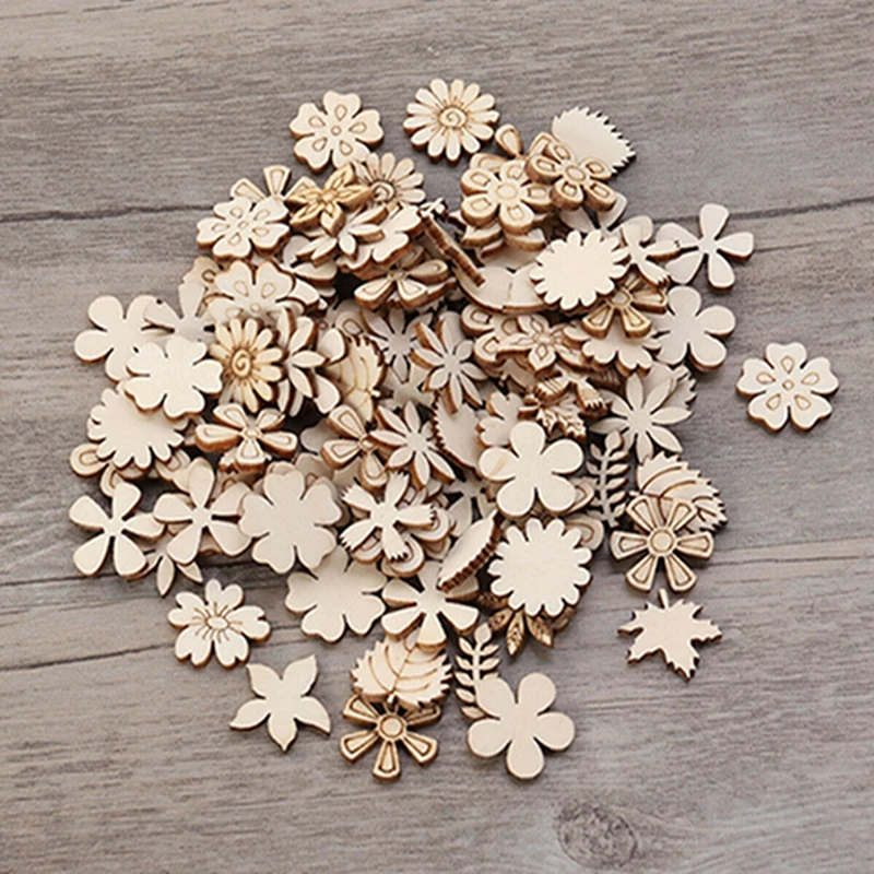 50/100pcs Wood Crafts Wedding Party Decoration Birthday Valentine\'s Gifts Home Table Decor Handiwork