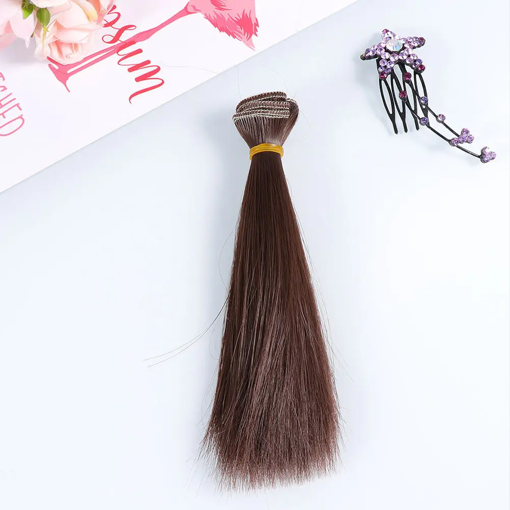 6Pcs Heat Resistant Synthetic Straight Hairpieces High Temperature Fiber Easy Clean DIY Hair Extensions