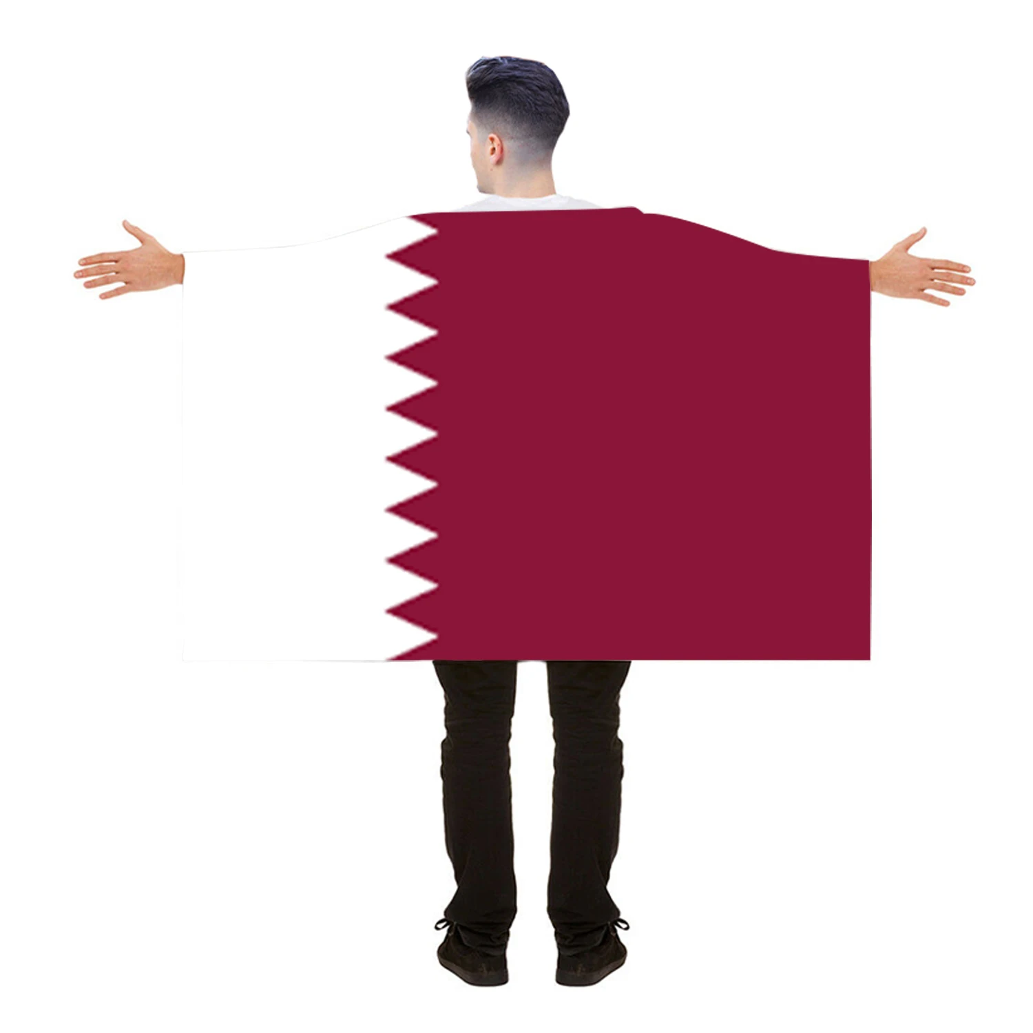 Flagnshow 100% Polyester National Qatar Body Cape Flags