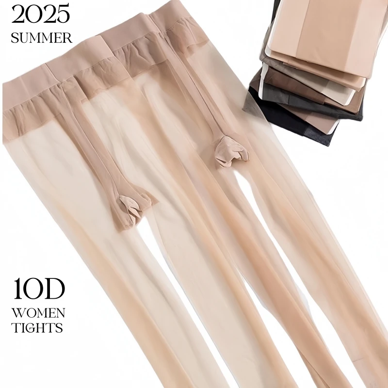 1 paire de collants couleur peau pour femmes, collants fins d'été, bas Ultra-fins à entrejambe en T, sans couture, bas extensibles en Nylon
