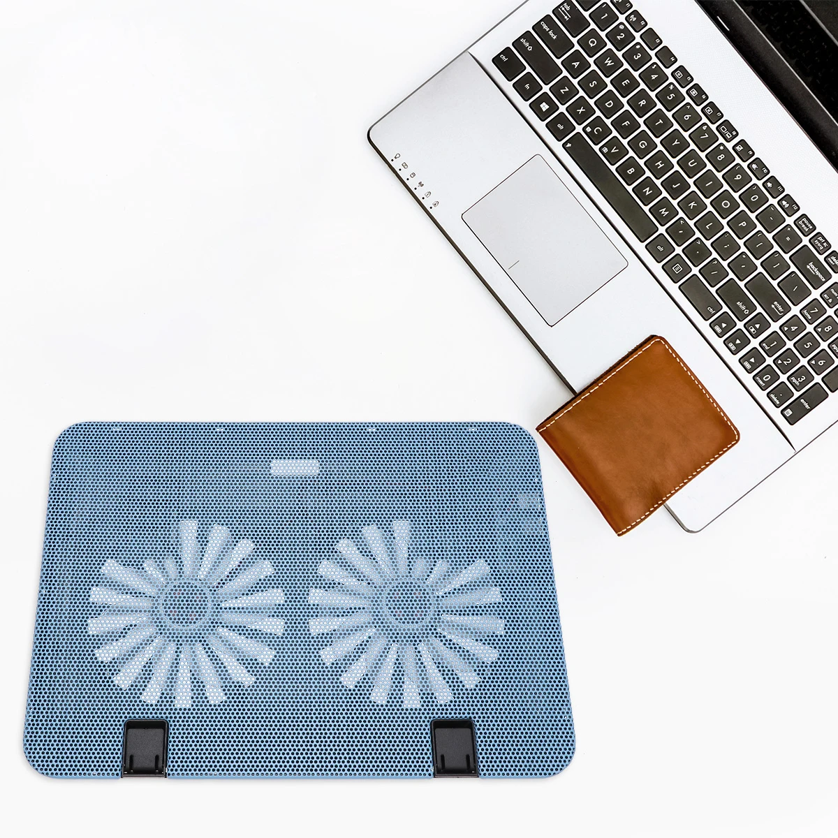 

Laptop Cooling Stand Notebook Heat Dissipation Support Ergonomic Premium ABS Metal Mesh Net Compact Design Adjustable Height