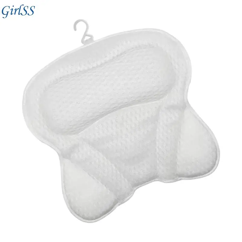 Soft Bath Pillow 4D Breathable Mesh Machine Washable Design Oversized Support For Neck Back Shoulder Spa Relaxation T4MB