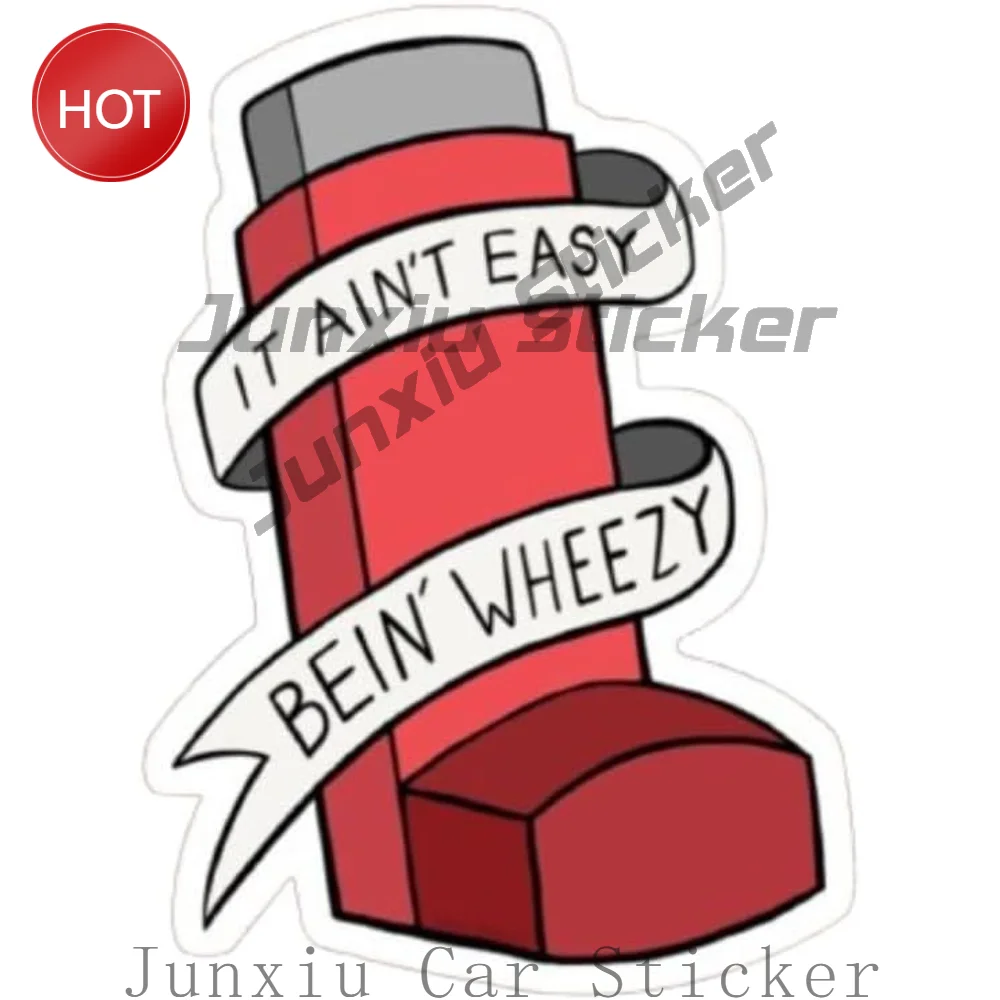 2 Pack Funny Inhaler PVC Vinyl Sticker For Vehicle Window Toolbox And Laptop Personal Accessories Decoration Decal