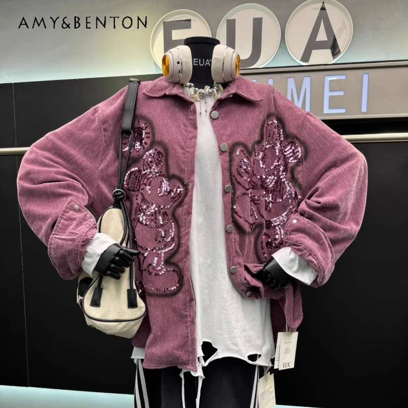 

Fashion Versatile Loose Slimming Casual Mid-Length Shirt Jacket 2025 Autumn New Unique Single-Breasted Blouse Jaquetas Outerwear