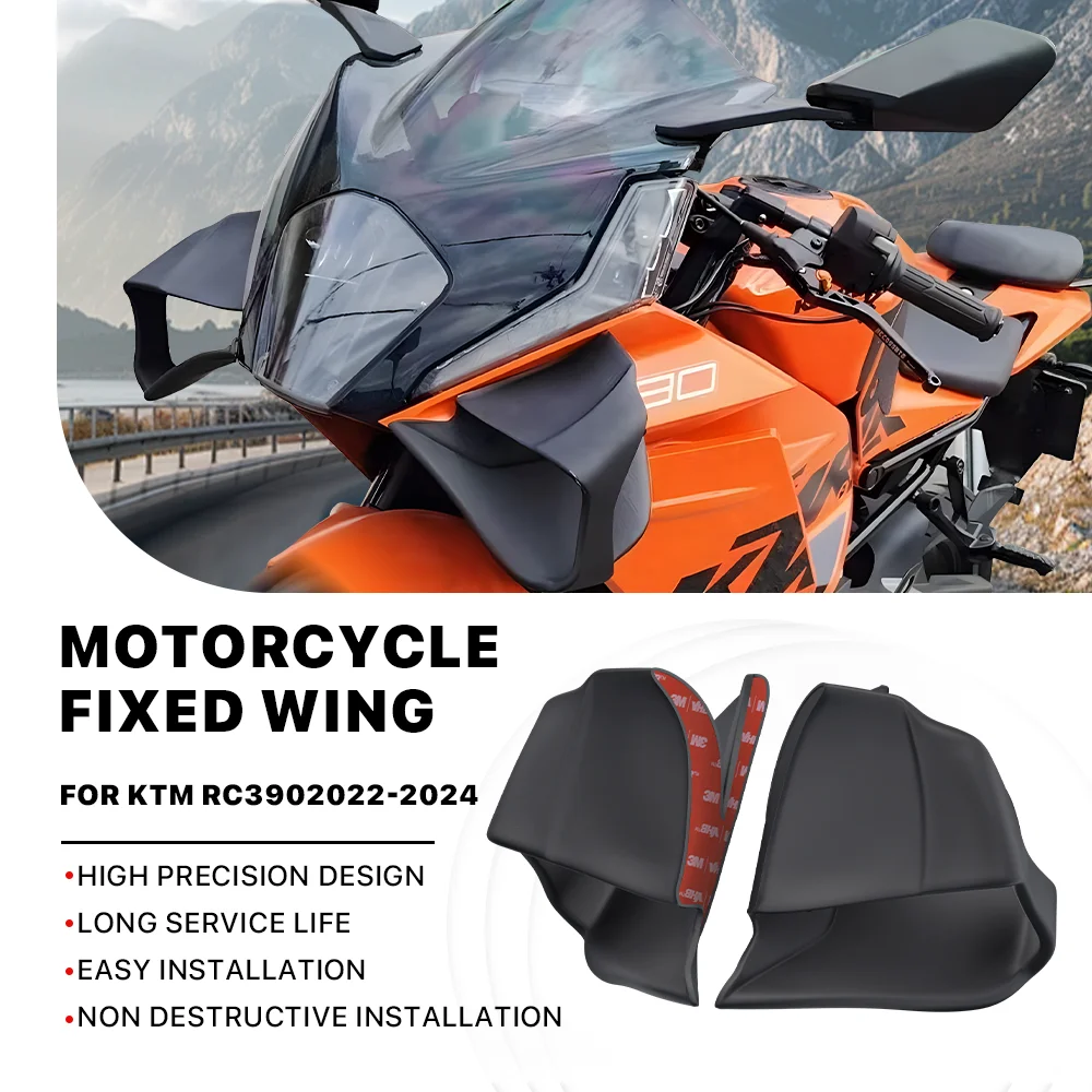 

For KTM RC390 2022-2024 Motorcycle Fairing Fixed Wind Wing ABS Modified Aerodynamic fins Side Wind Wing Spoiler accessorie
