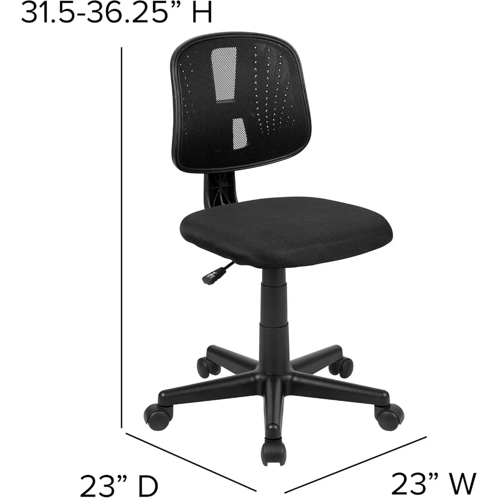 Mid-Back Swivel Ergonomic Mesh Office Chair with Pivot Back and Height-Adjustable Features