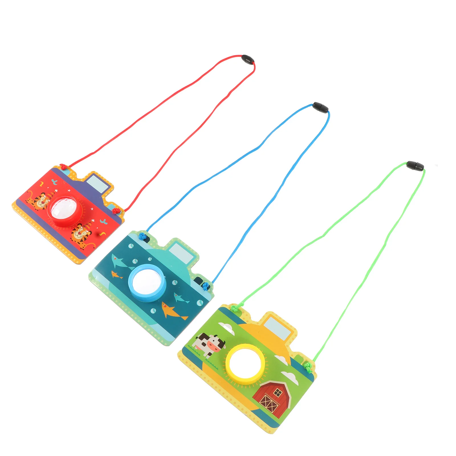 

3pcs Portable Camera Shaped Kaleidoscope For Kids Multi Prism Paper Early Learning Educational Gift Imagination Enrichment