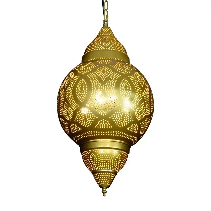 Thai Southeast Asian Style Iron Pendant Lamp, Retro Industrial Style Light, Luxury Living Room and Tea Room