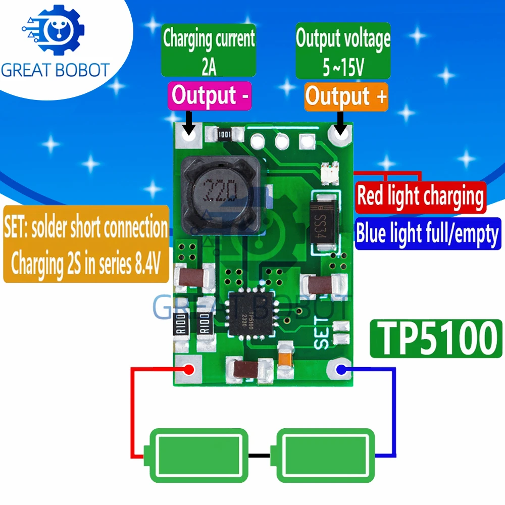 Arduino Vending Machine Project - Модуль зарядки литиевых аккумуляторов TP5100 (одинарный/двойной