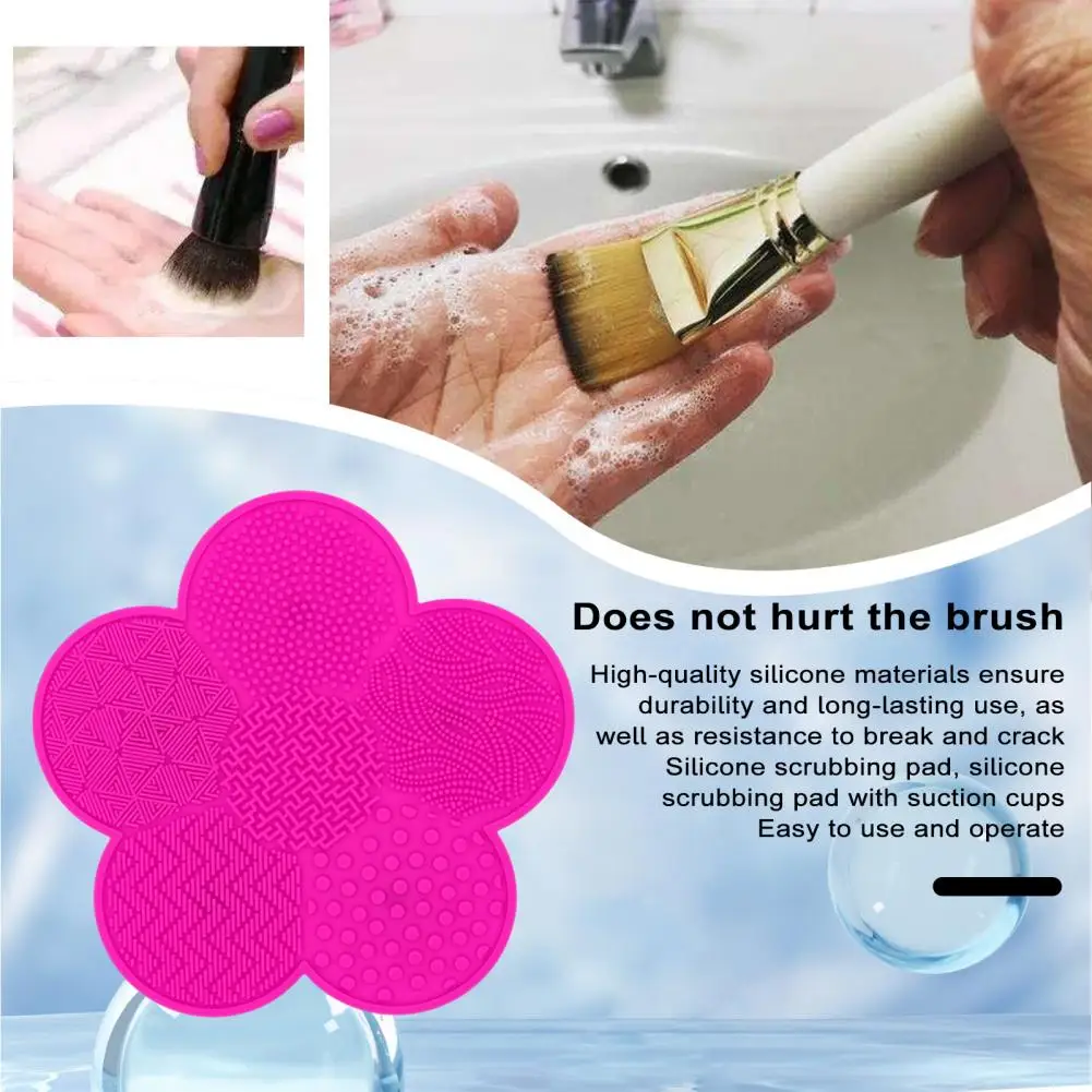 Silicone Scrub Pad com ventosa, escova de flores, ferramenta fácil para escovas de pó solto, macio, sem esforço para cozinha