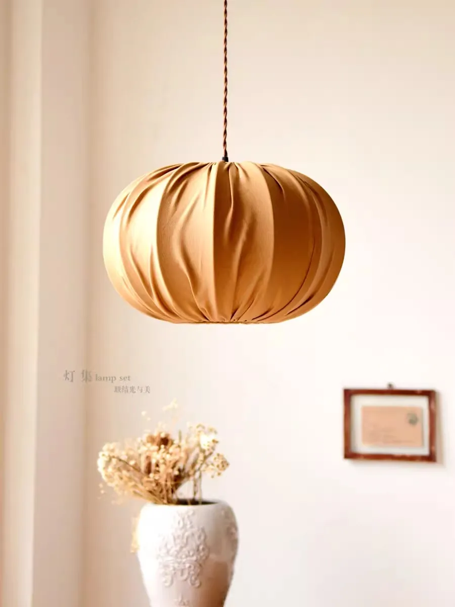 

Pendant light simple retro Nordic Japanese minimalist fabric rural art bedroom restaurant pendant light