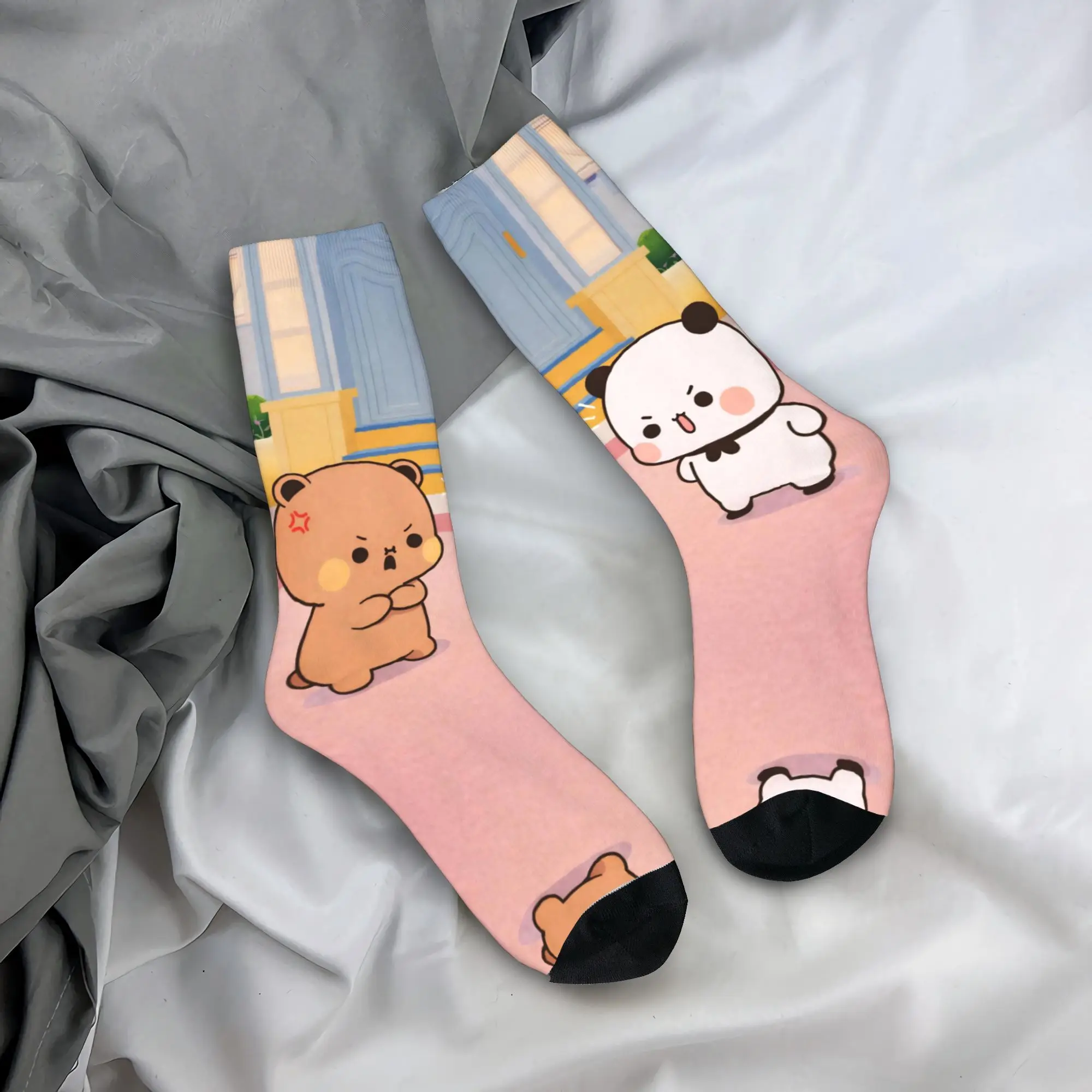 

Panda Bubu Dudu Pattern Socks Non Slip Stockings Adults Men Warm Soft Running Sports Socks Winter Vintage Design Socks