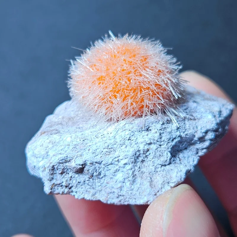 

Natural Orange Mesolite Spherical Crystal Cluster Rare Needle Mineral Specimen Home Decor Healing Crystal Collection