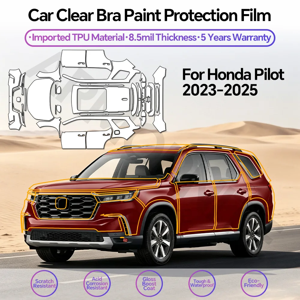 8.5Mil PPF For Honda Pilot 2023-2025 Pre-Cut Paint Protection Film Transparent Car Film Professional Automotive Wrap