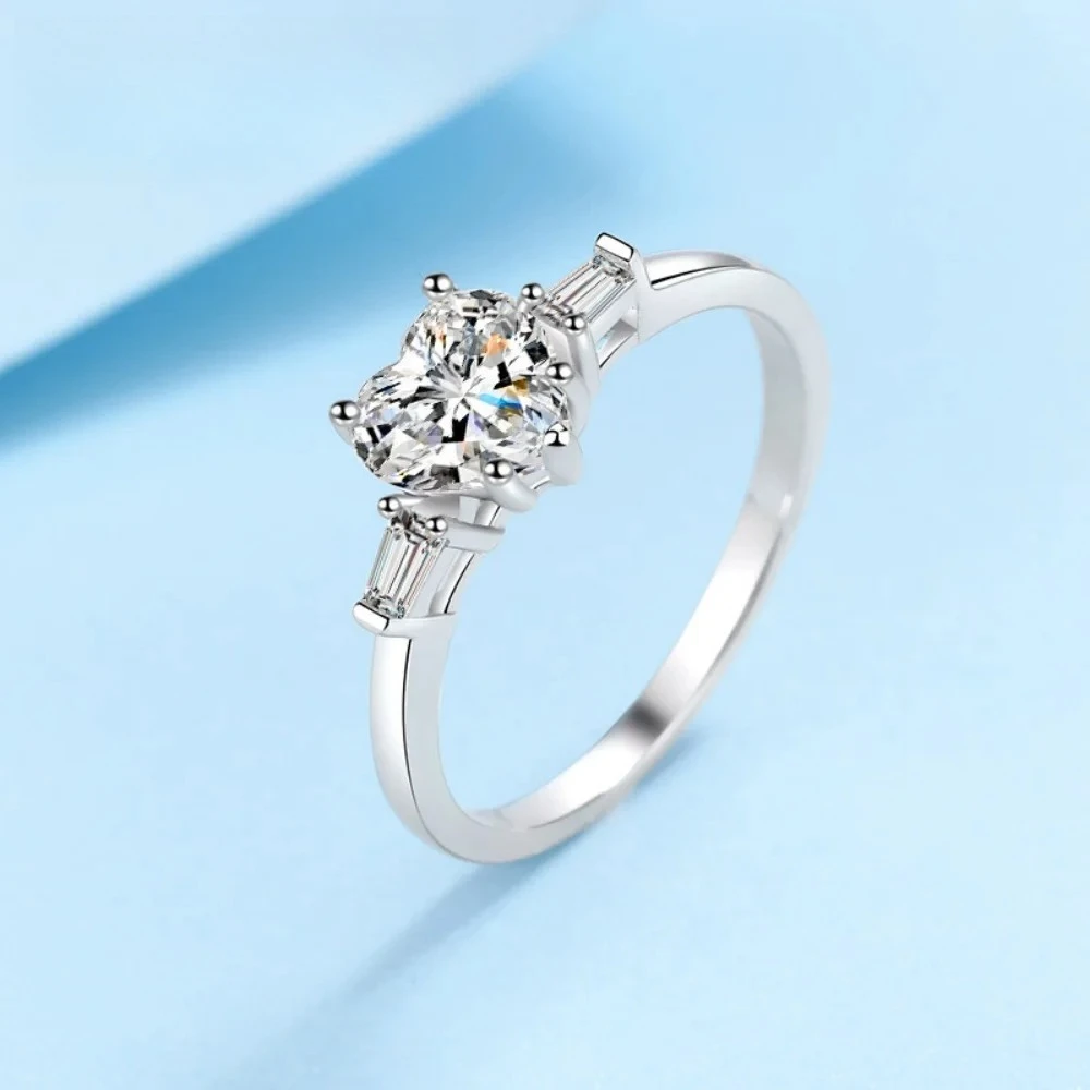 

Женское обручальное кольцо с покрытием из 18-каратного золота, 1 карат, муассанит, бриллиант, кольцо на День святого Валентина, подарок жене на день рождения