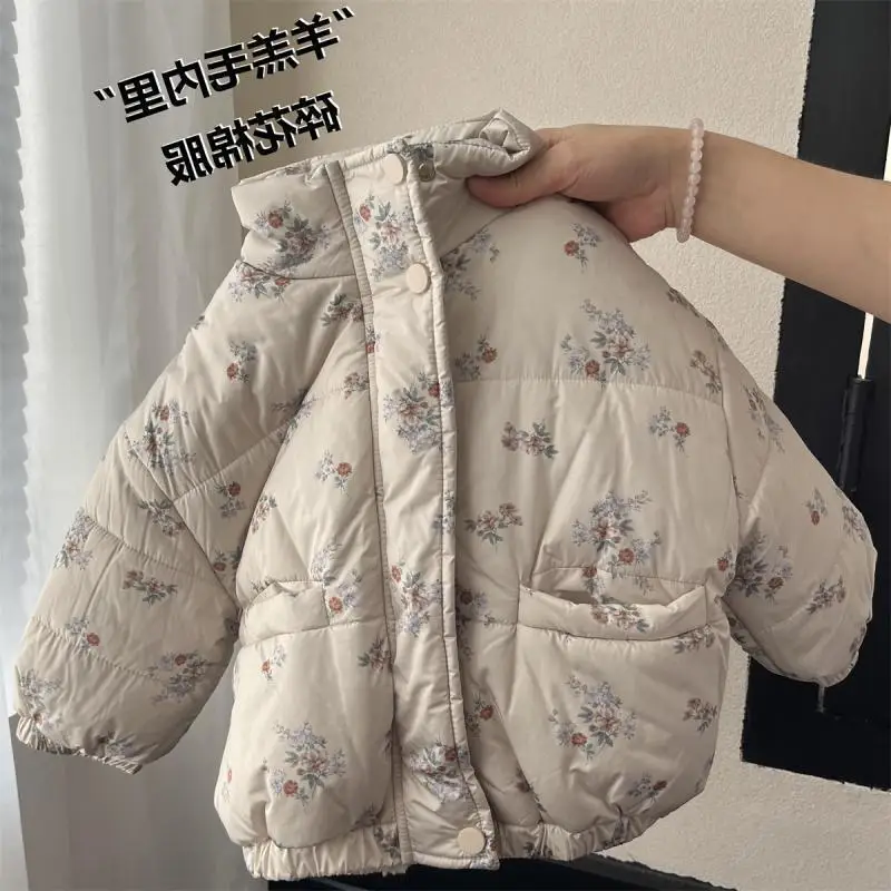 2-7Y New Winter Kids Warm Cotton Jackets Coats Baby Short Quilted Jacket Children Clothes Girls Thick Outerwear