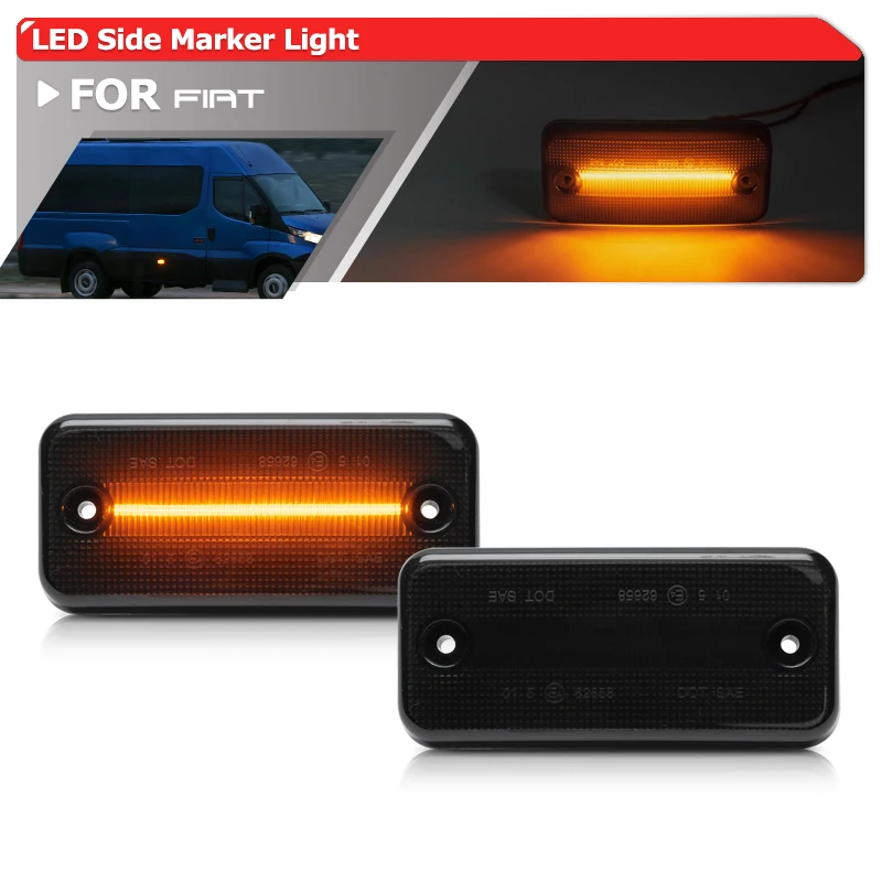 2x Smoked Amber Led Side Marker Blinker Lights For Fiat Ducato III For Peugeot Boxer Citroen Jumper/Relay II Iveco DAF LF XF CF