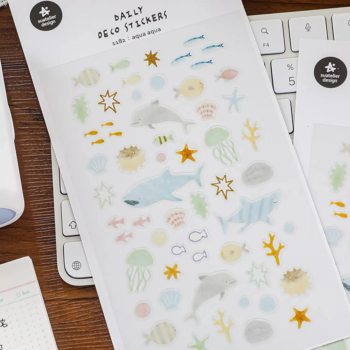 Korean Import Suatelier Sea World Fish Sticker Scrapbook Decor PVC Stationery DIY Stickers School Office Journaling Supply 1182 view 5