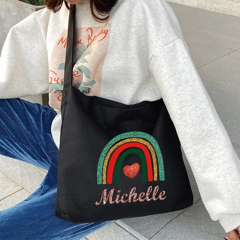 Bolso de lona Bolso de gran capacidad para mujer Bolso estampado de moda Bolso de hombro multifuncional