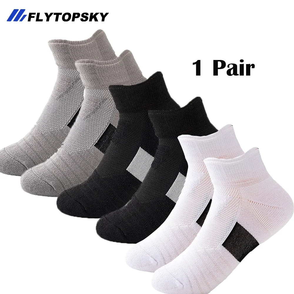 1Pair Adults Children Running Ankle Socks Athletic Compression Socks Low Cut Cushioned ,Ankle Support for Basketball Runnning