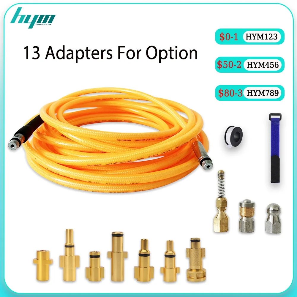 

13 Adapters High-pressure Cleaning Of Sewer Hoses Sewer Sprayer Kits Nozzles 1-40M for Karcher Lavor Interskol Huter Nilfisk