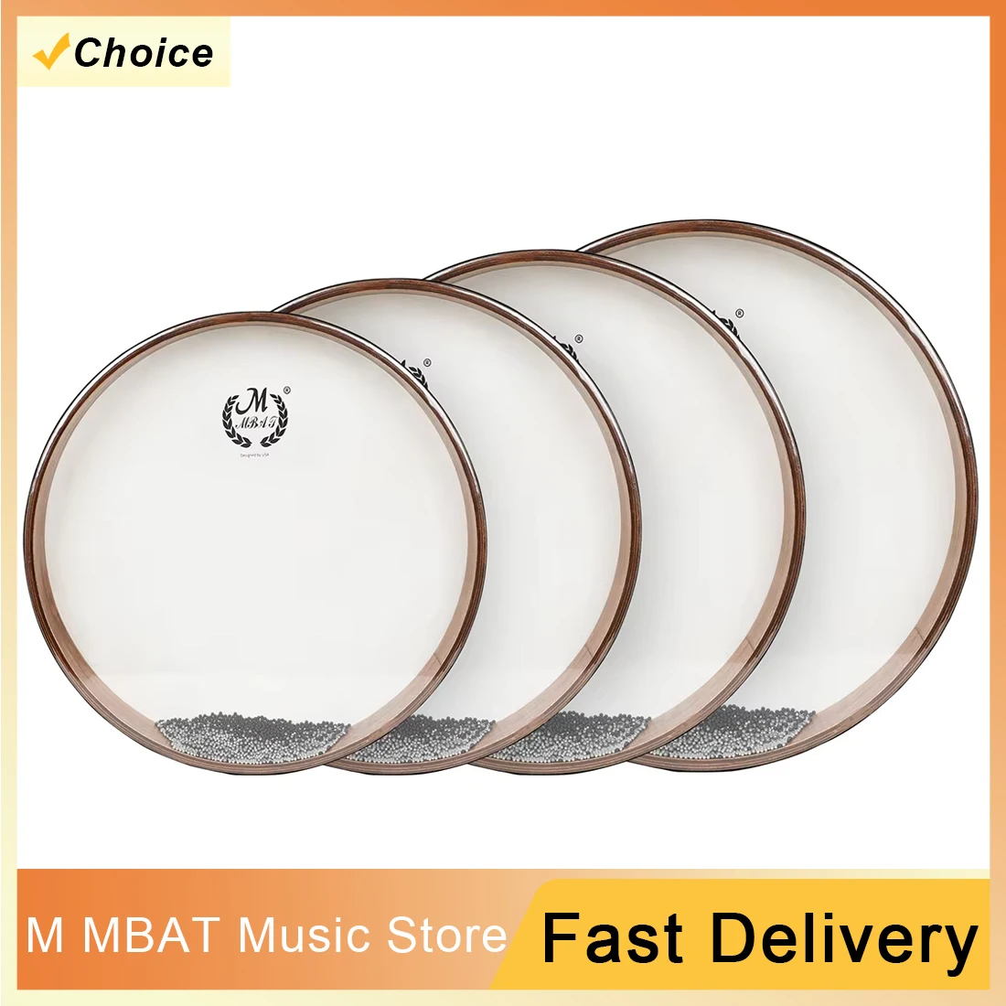 

MBAT Wave Drum 16/18/20/22 Inch Solid Wood Drum Percussion Instruments Professional Drums Suitable for Enlightenment Performance
