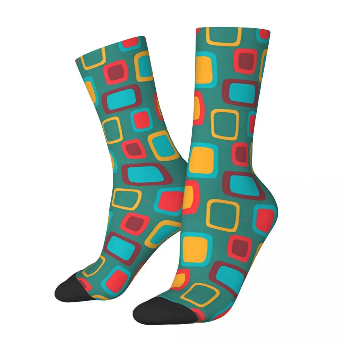 

African Inspired Colorful Geometric Seamless Africa Unisex Winter Socks Windproof Happy Socks Street Style Crazy Sock