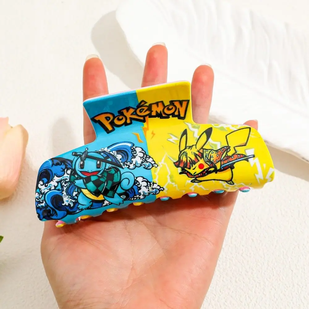 New Pokémon and Demon Slayer inspired Zenitsu and Tanjiro acrylic hair clip, delicate shark clip, beautiful accessory view 5