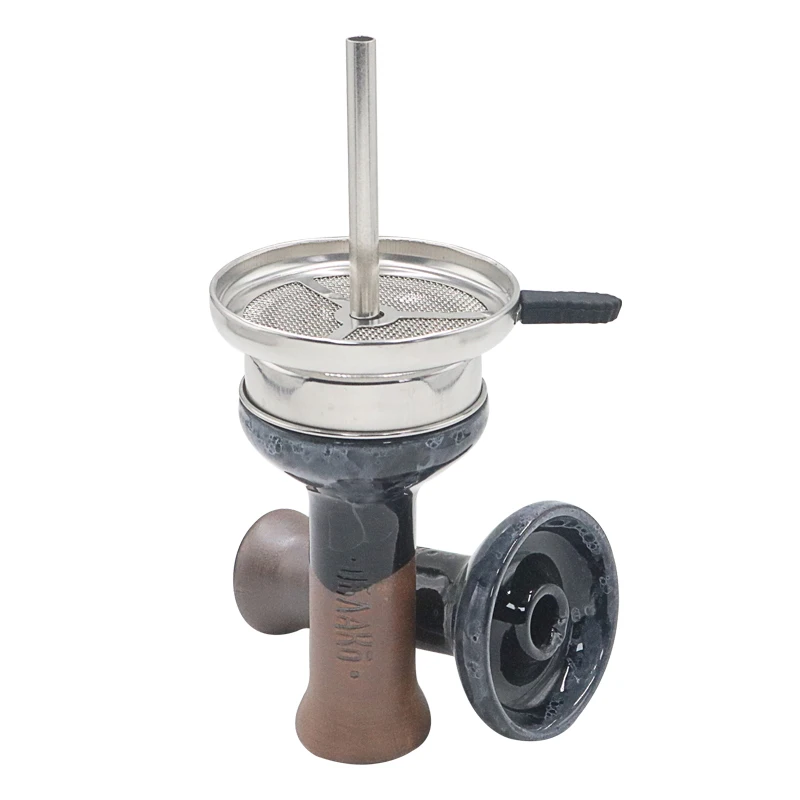 

SY 1Set Shisha Ceramics Bowl With Hookah Metal Charcoal Holder For Chicha Smoking Narguile Accessories