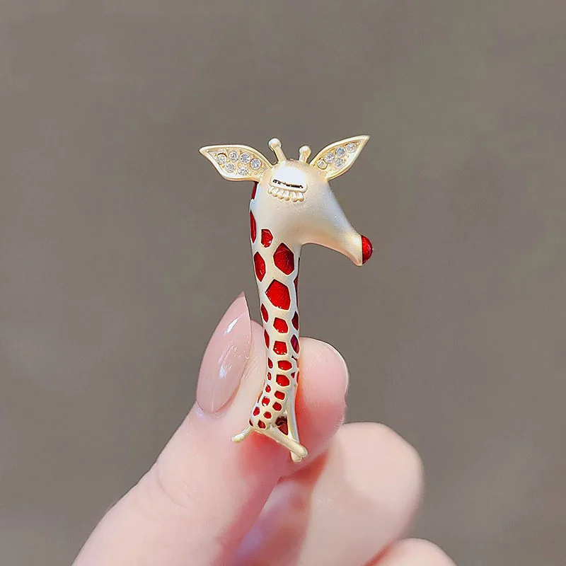 Enamel Giraffe Brooches For Women Unisex Animal Pin Small Cute Clothing Suit Coat Bag Accessories Party Daily Banquet Jewelry