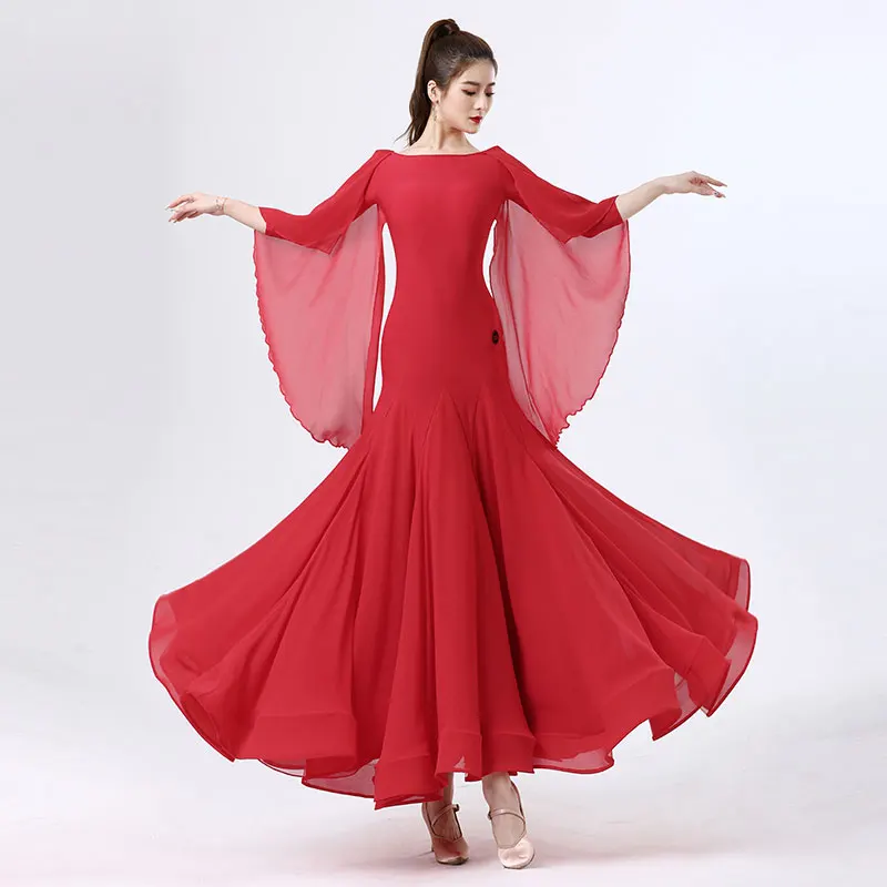 2024 nuovo vestito da ballo da sala da ballo elegante festa in pizzo da donna costumi moderni Big Swing Waltz Performance Stage Wear Clothes