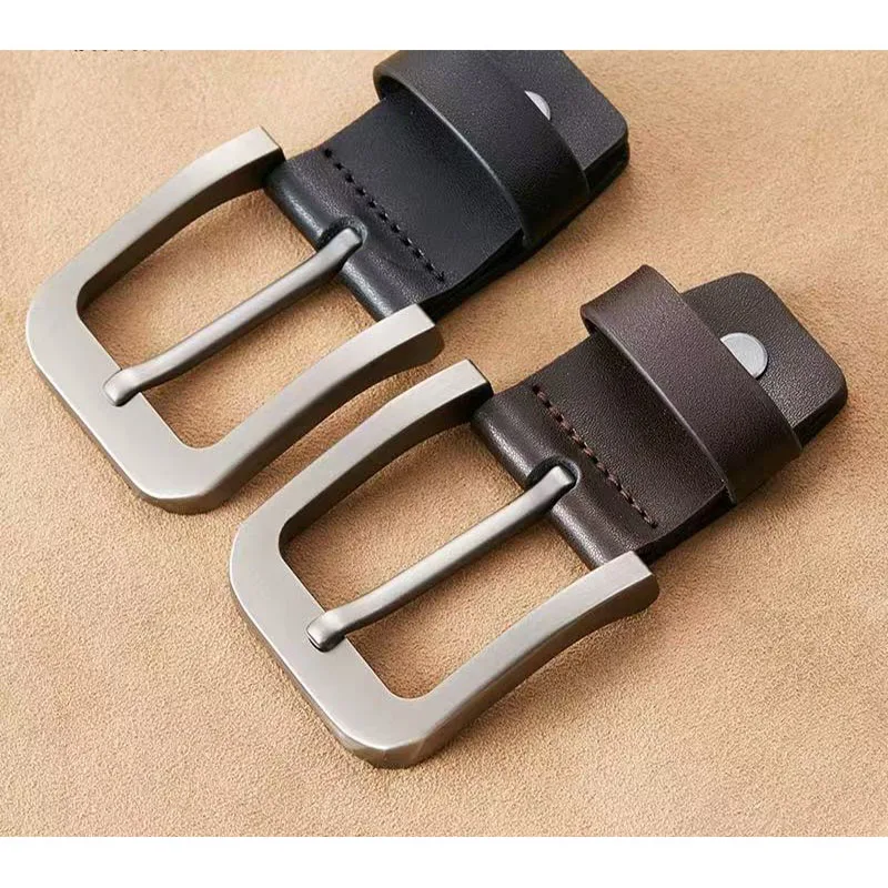 Boucle de ceinture automatique de qualité supérieure, fermoir en métal de 3.8cm, accessoire de ceinture de pantalon robuste pour hommes, tendance 2025 (marron/noir mat)