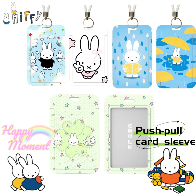 

Защитный чехол для ID-карты Miffy, стильный креативный мультяшный милый держатель для студенческого билета, оптовая продажа держателей для рабочих ID-карт с защитой от потери