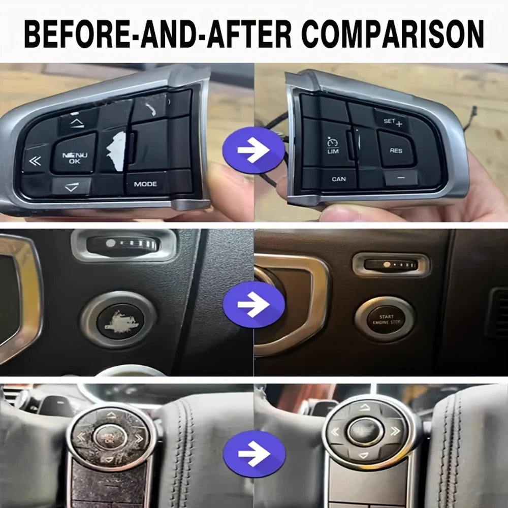 قلم إصلاح الخدوش الداخلي الاحترافي للسيارة - قلم طلاء بلاستيكي مقاوم للماء وتثبيت الألوان لعجلة القيادة ولوحة القيادة والمقاعد