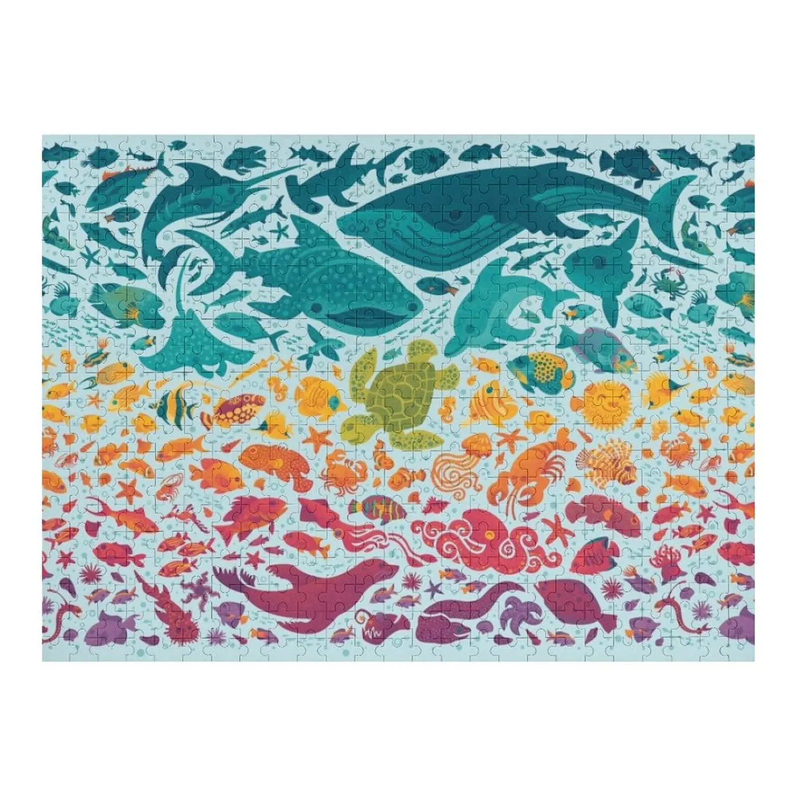 الطيف المائي 2: أحجية الصور المقطوعة باللون الأزرق الفاتح لعبة أطفال ملحقات ديوراما لعبة أطفال مخصصة لغز هدية شخصية