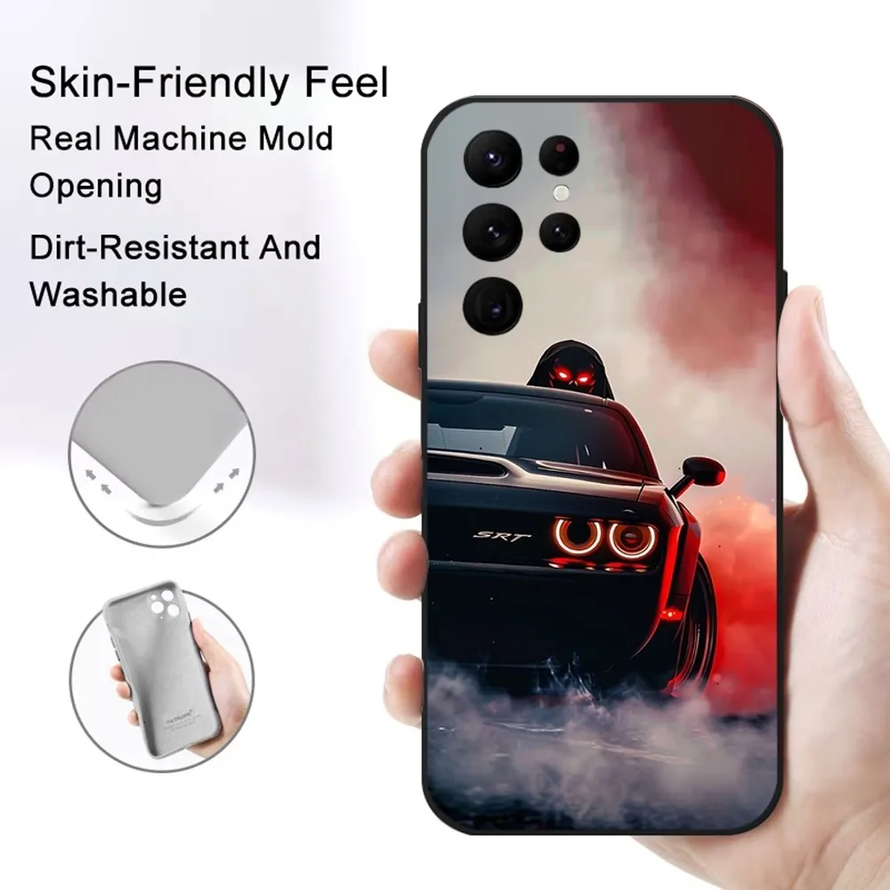 Dodge Challenger S-SRT Burnout Phone Case Samsung S series s20 s21 s22 s23 s24 FE Plus Ultra TPU Soft to Skin-friendly case