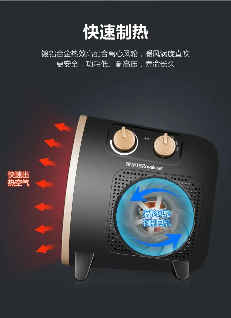 220V Portable Mini-Sized Electric Heater with Fast Heating Function and Tip-Over Protection