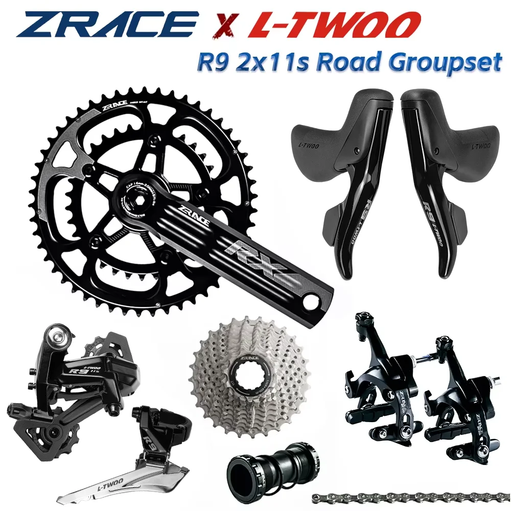 LTWOO R9 + ZRACE Crank Brake Cassette Chain, 2x11 Speed, 22s Road Groupset, for Road Bike Bicycle 5800, R7000
