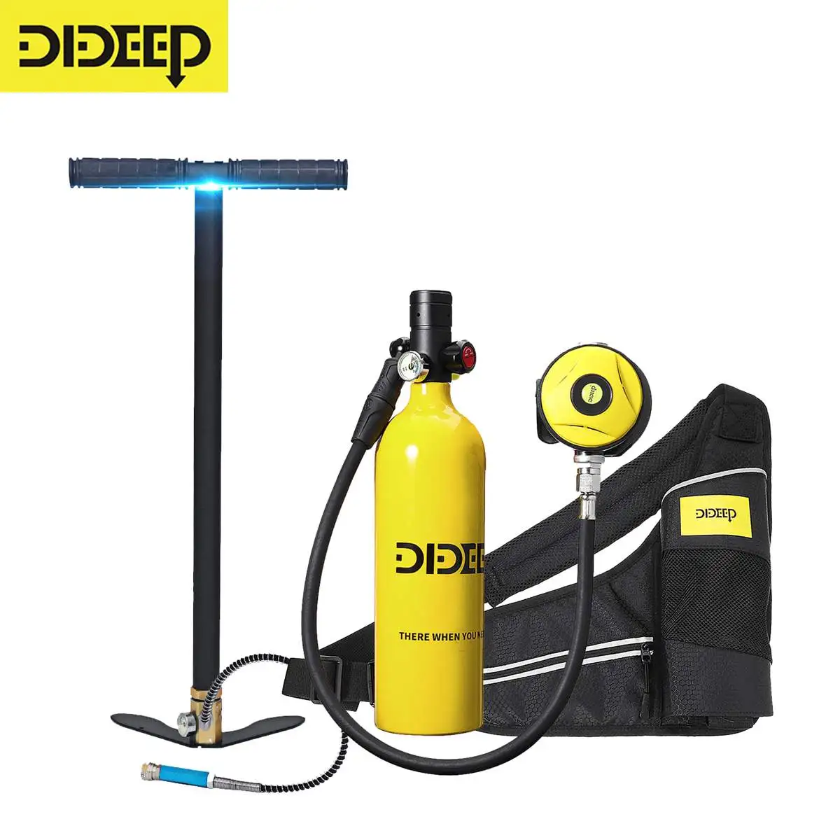 

DIDEEP X4000Pro 1L Scuba Diving Snorkel Tank Mini Oxygen Cylinder Respirator Hand Pump For Swimming Accessories Diving Equipment