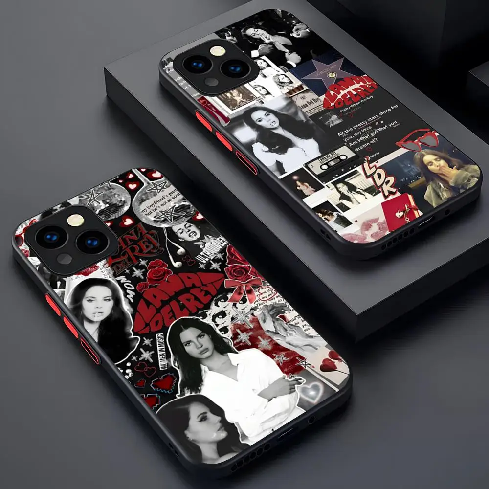 Lana del rey cantor kraft caso de telefone fosco transparente para 16 15 iphone 12 11 13 pro max x xr xs 8 se mini mais capa traseira