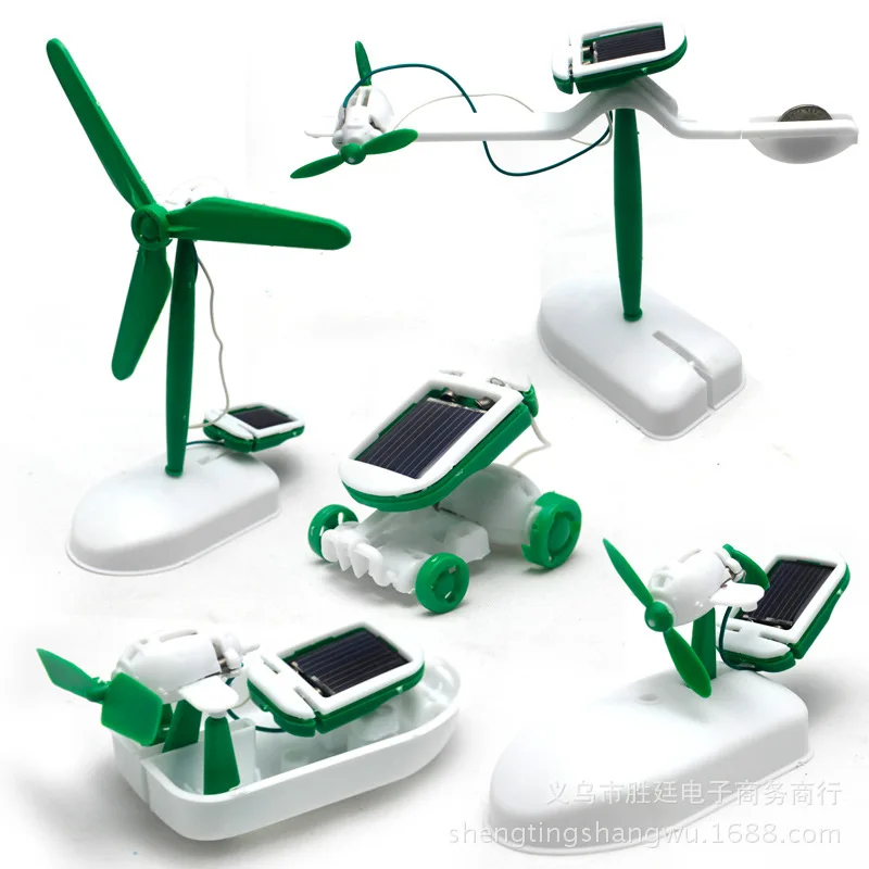 6-in-1 Solar-Power Robot Kit Toys Assembling Ship Fan Windmill Car Toys Scientific Lab DIY Kids Educational Solar Gadgets 2020