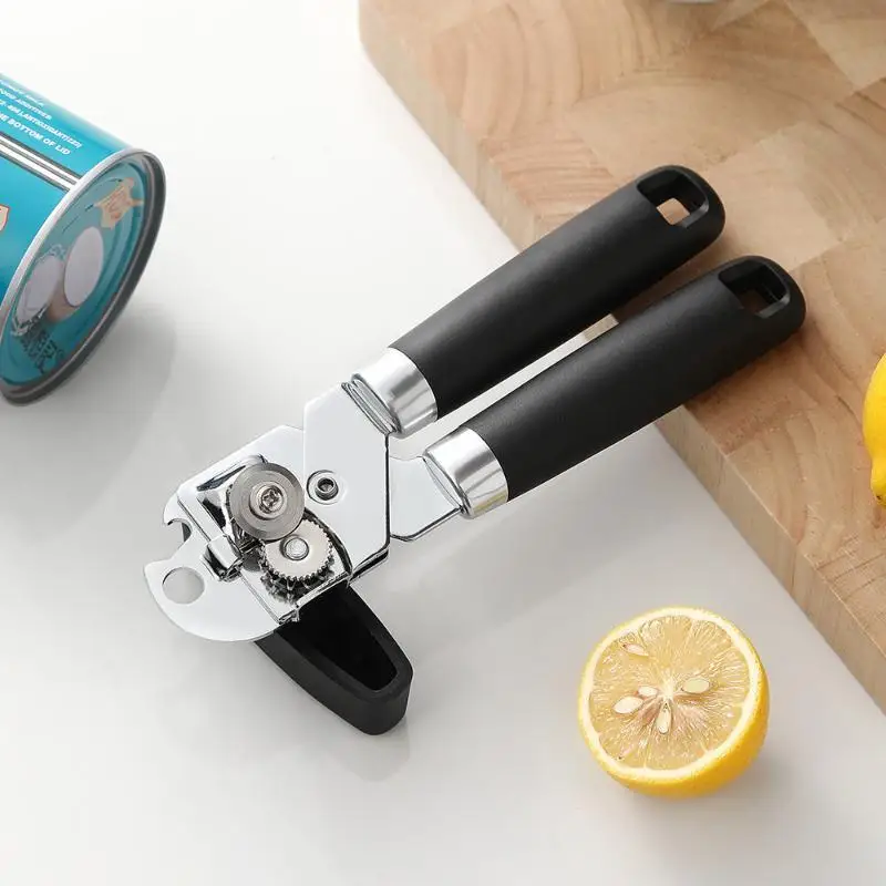 Kitchen Manual Can Opener Multi-Purpose Stainless Steel Tools Seniors Youngsters Household Gadgets No Hurt Easy Turn