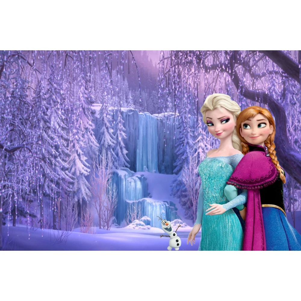 Disney Frozen Princess Anna Elsa Girl Birthday Party Decoration Background Photography  Baby Photo Photography Studio Supplies