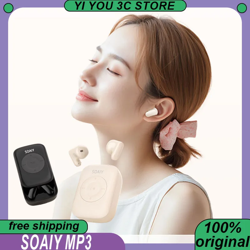 ﻿ SOAIY MP3 Bluetooth Earphones Card Insertion Capability Lightweight 60Hours Long-endurance 24Bit Waterproof Headsets