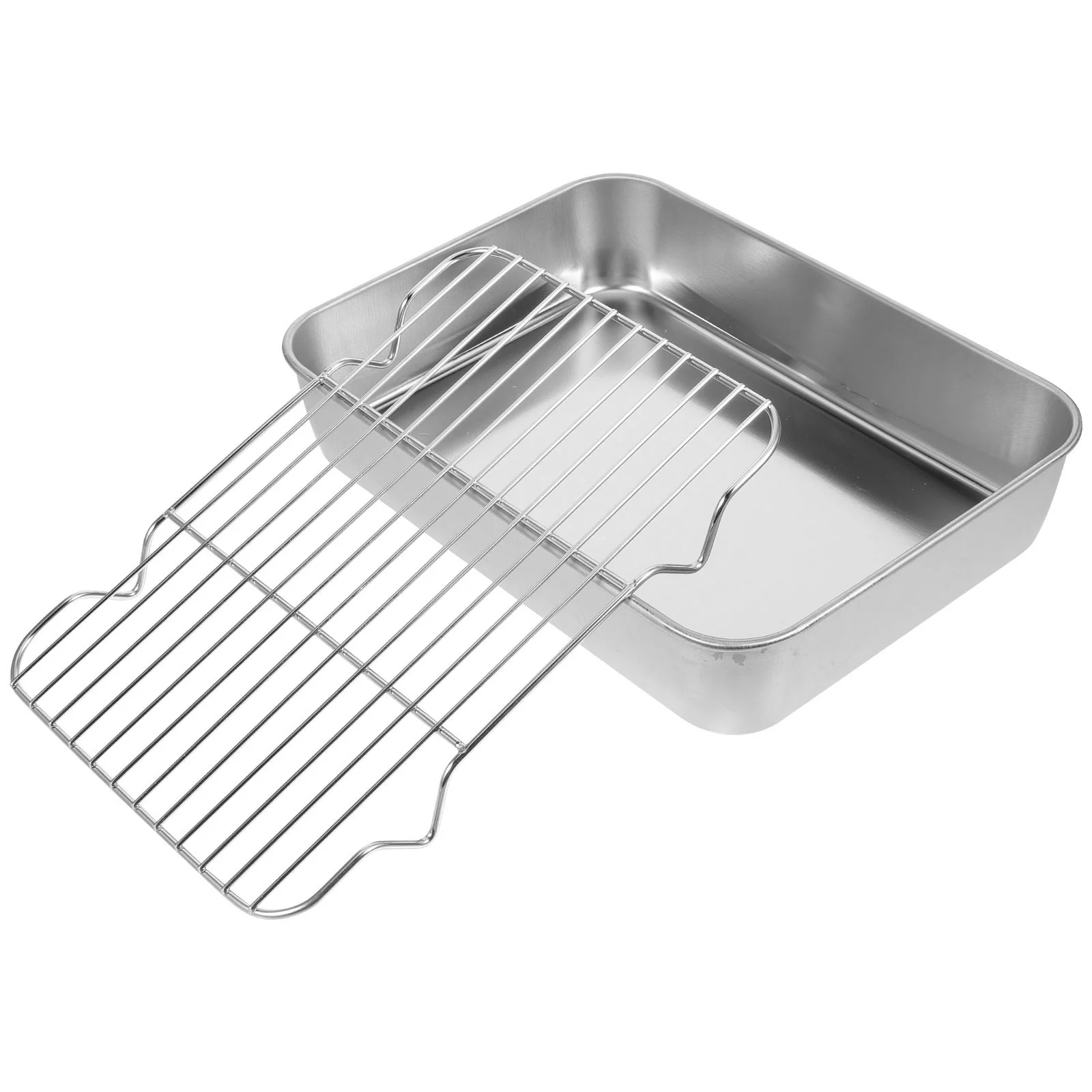 Mesh Strainer Pans Pan with Grid Stainless Steel Baking Tray Frying Cookie Plate Food Serving Oven Rack Cooling