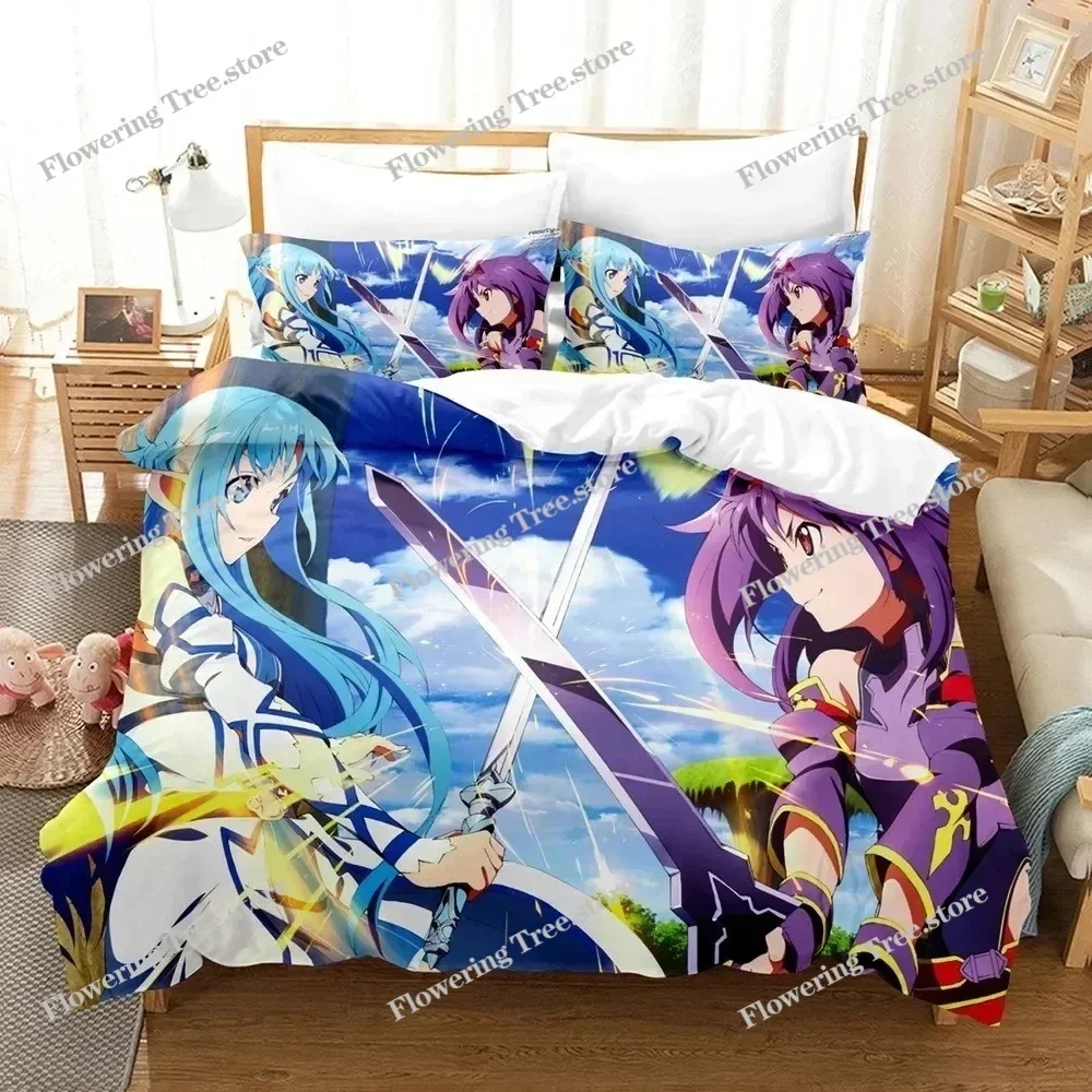 

3D Print Anime Sword God Domain Bedding Sets Duvet Cover Set With Pillowcase Twin Full Queen King Bedclothes Duvet Cover029