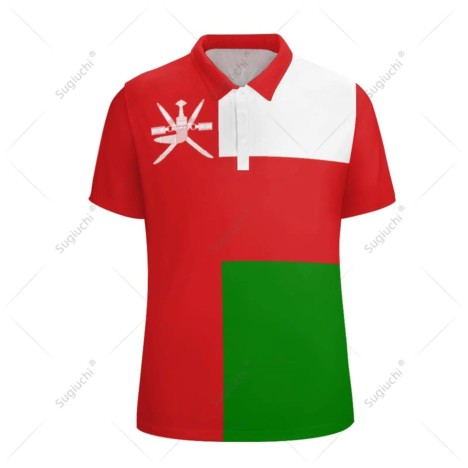 Unisex Polo Shirt Oman Flag 3D Print Man Polo Fashion Clothing Tracksuits Short Sleeves